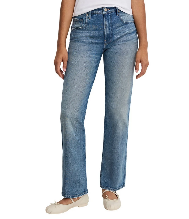 Good American Good Legs Straight Mid-Rise Denim Jeans