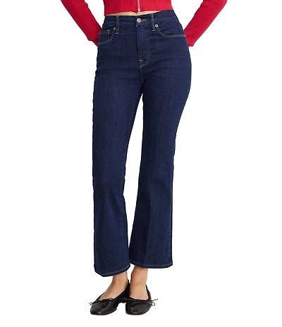 Good American Good Legs Stretch Mid Rise Crop Mini Bootcut Jeans