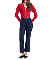 Good American Good Legs Stretch Mid Rise Crop Mini Bootcut Jeans
