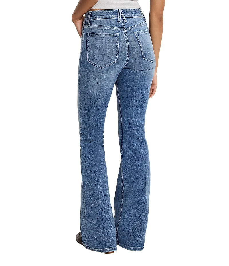 Good American Good Legs Stretch Mid Rise Flare Jeans