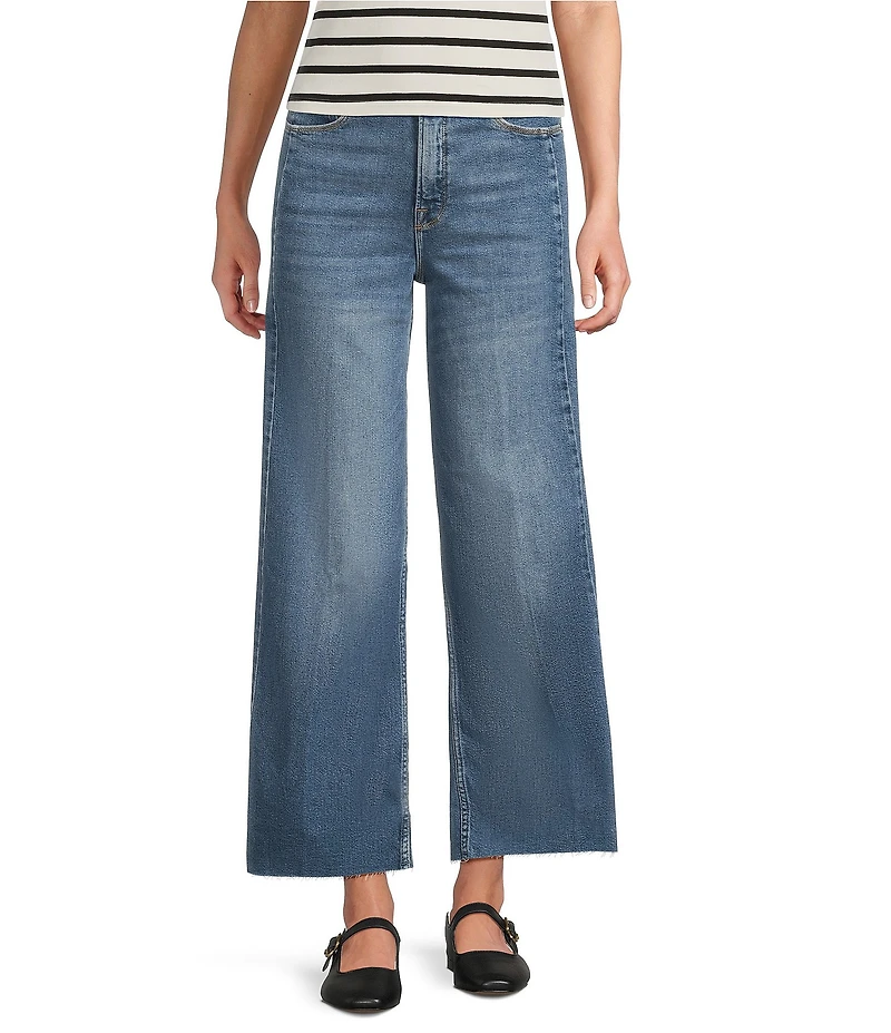 Good American Good Skate Cropped High Rise Wide Leg Denim Jeans