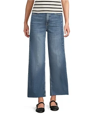 Good American Good Skate Cropped High Rise Wide Leg Denim Jeans