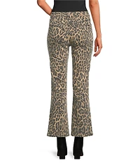 Good American Good Standard Leopard Print High Rise Mini Kick Flare Jeans