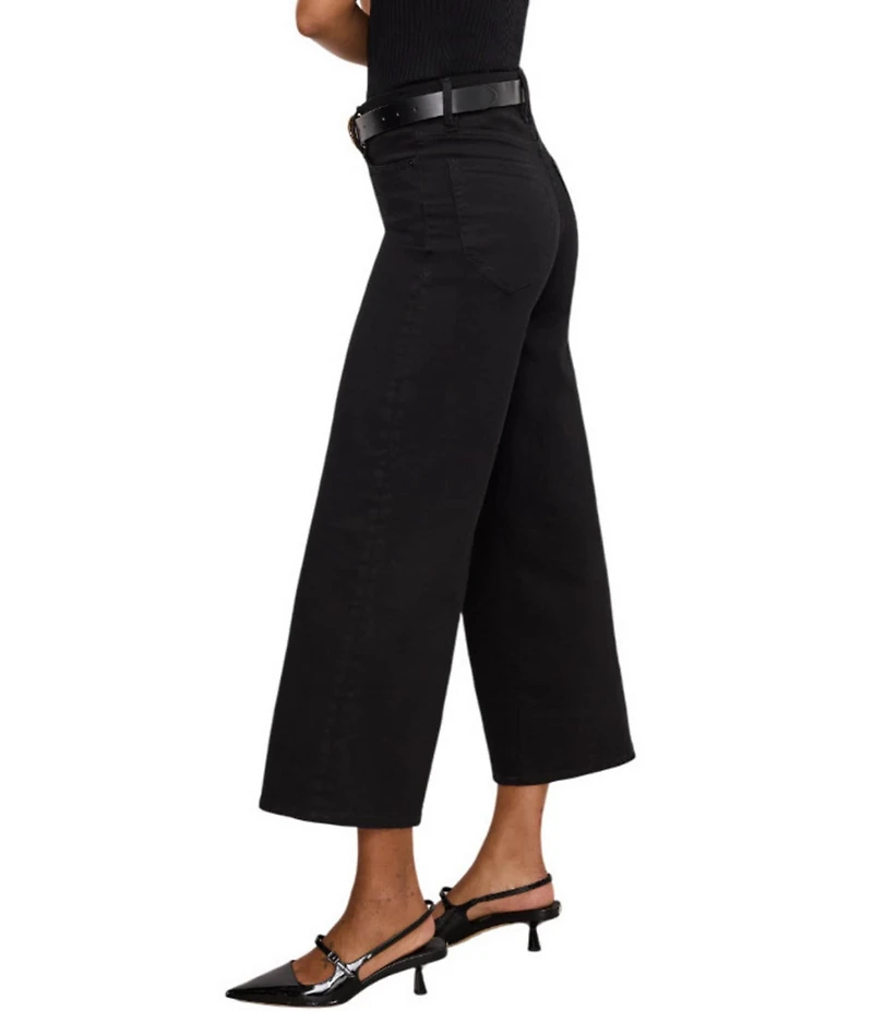 Good American Good Waist Cropped High Rise Wide Leg Palazzo Jeans