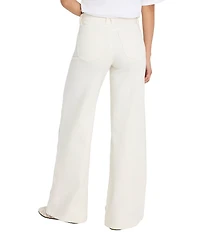 Good American Good Waist High-Rise Palazzo Ankle Eyelet Denim Jeans