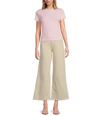 Good American Good Waist High Rise Palazzo Cropped Leg Jeans