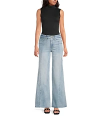 Good American Good Waist High Rise Palazzo Jeans