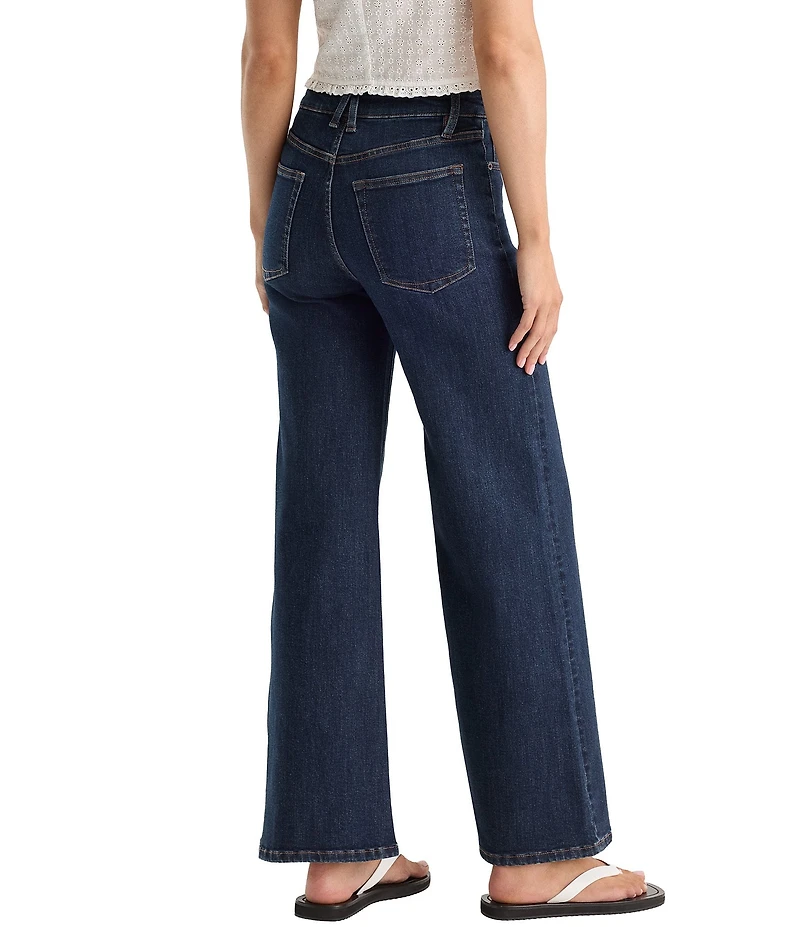 Good American Good Waist High-Rise Palazzo Wide Leg Ankle Length Denim Jeans