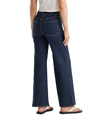 Good American Good Waist High-Rise Palazzo Wide Leg Ankle Length Denim Jeans