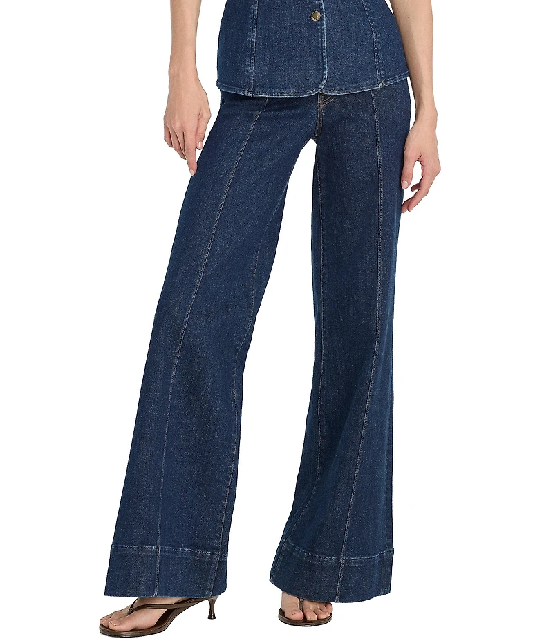 Good American Good Waist High Rise Wide Leg Palazzo Coordinating Denim Jeans