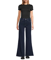 Good American Good Waist High Rise Wide Leg Palazzo Jeans