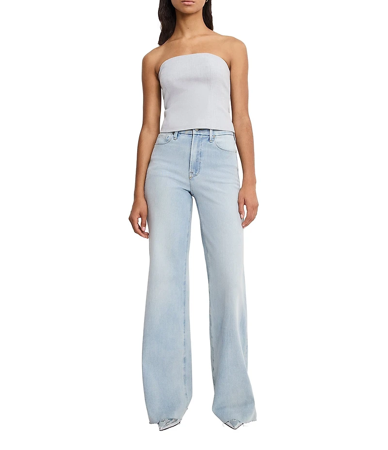 Good American Good Waist High Rise Wide Leg Palazzo Jeans