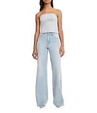 Good American Good Waist High Rise Wide Leg Palazzo Jeans