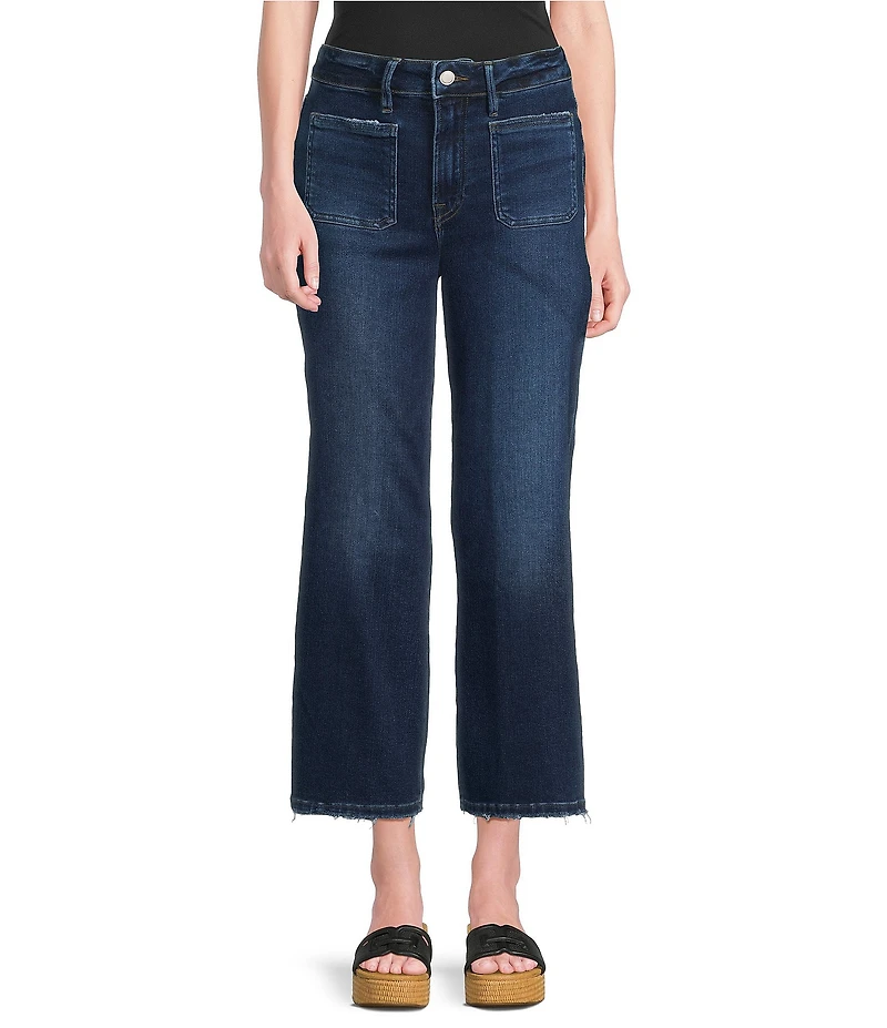 Good American Good Waist Palazzo High-Rise Cropped Denim Jeans