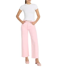 Good American Good Waist Palazzo High-Rise Wide Leg Cropped Denim Jeans