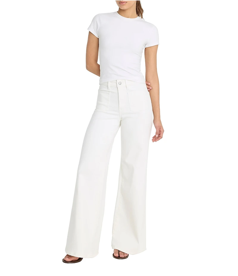 Good American Good Waist Palazzo High Rise Wide Leg Denim Jeans