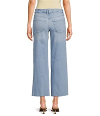 Good American Good Waist Palazzo Light Compression High Rise Crop Jeans
