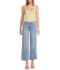 Good American Good Waist Palazzo Light Compression High Rise Crop Jeans