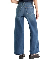 Good American Good Waist Palazzo Wide Leg Ankle Length Denim Jeans