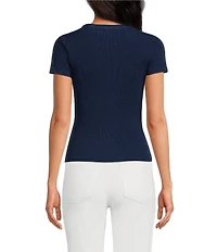 Good American Jeanius Crew Neck Short Sleeve Fitted Tee