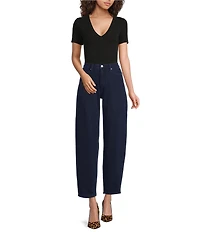 Good American Jeanius High Rise Barrel Leg Sweatpants