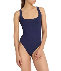 Good American Modal Rib Knit Crew Neck Sleeveless Tank Bodysuit