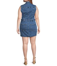 Good American Plus Size Fit For Success Sleeveless Mini Denim Dress
