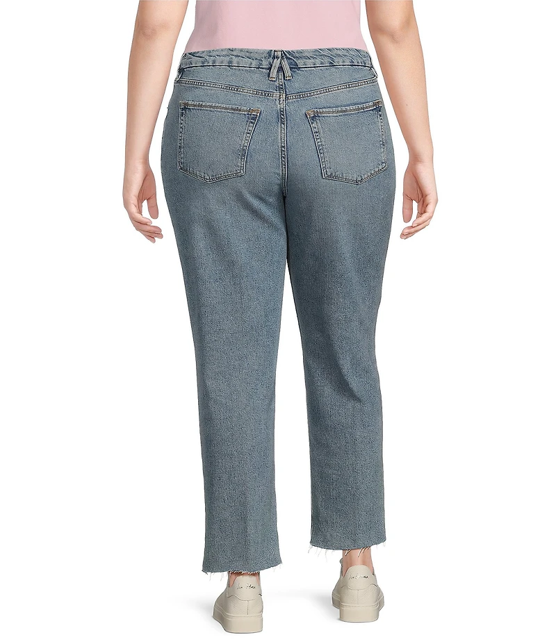 Good American Plus Good Boy Straight Cropped High Rise Jeans