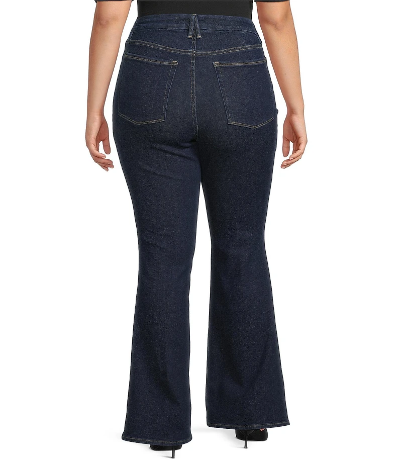 Good American Plus Good Leg Mid Rise Seam Flare Jeans