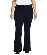Good American Plus Good Legs Flare Mid-Rise Corduroy Pants