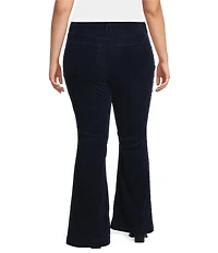Good American Plus Good Legs Flare Mid-Rise Corduroy Pants