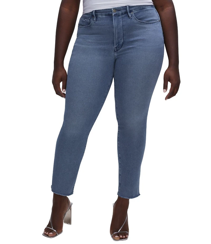 Good American Plus Good Legs Straight Denim Split Pocket Jeans