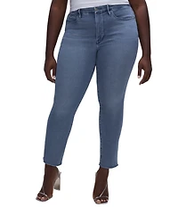 Good American Plus Good Legs Straight Denim Split Pocket Jeans