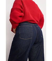 Good American Plus Good Standard Low Rise Baggy Cuffed Wide Leg Jeans