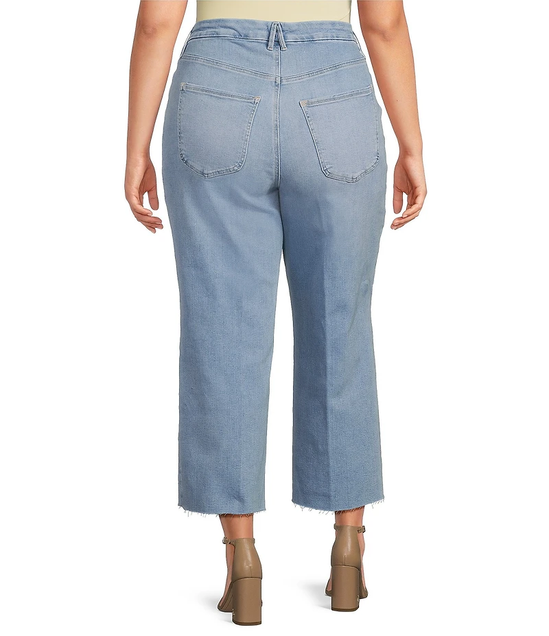 Good American Plus Good Waist Palazzo Light Compression High Rise Crop Jeans
