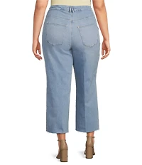 Good American Plus Good Waist Palazzo Light Compression High Rise Crop Jeans