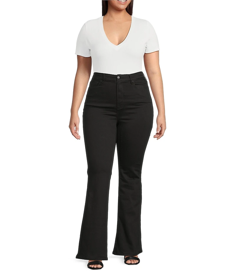 Good American Plus Never Fades Good Legs Mid-Rise Straight Leg Jeans