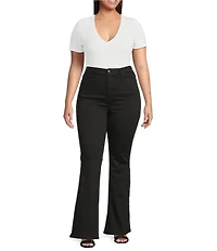 Good American Plus Never Fades Good Legs Mid-Rise Straight Leg Jeans