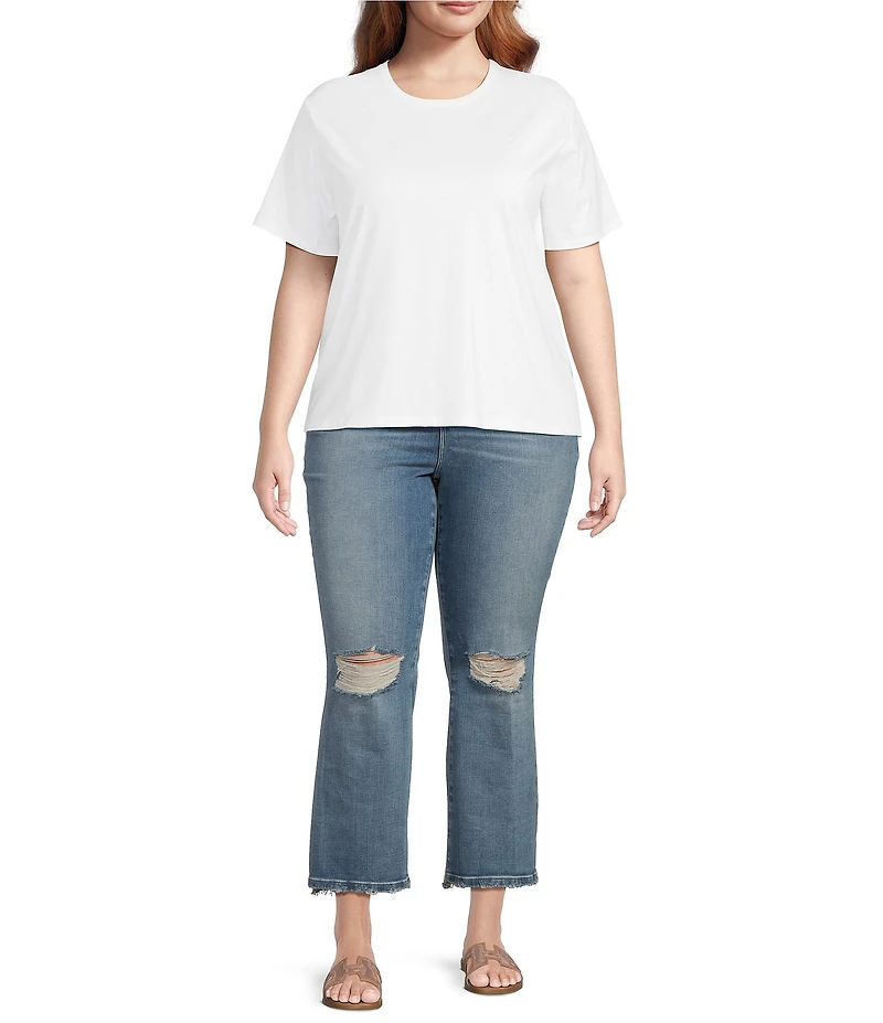 Good American Plus Size Cotton Classic Crew Neckline Short Sleeve Tee