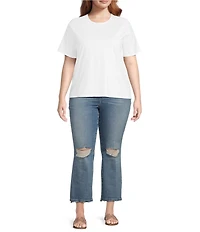 Good American Plus Size Cotton Classic Crew Neckline Short Sleeve Tee