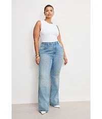 Good American Plus Size Good Cowboy High Rise Bootcut Denim Jeans