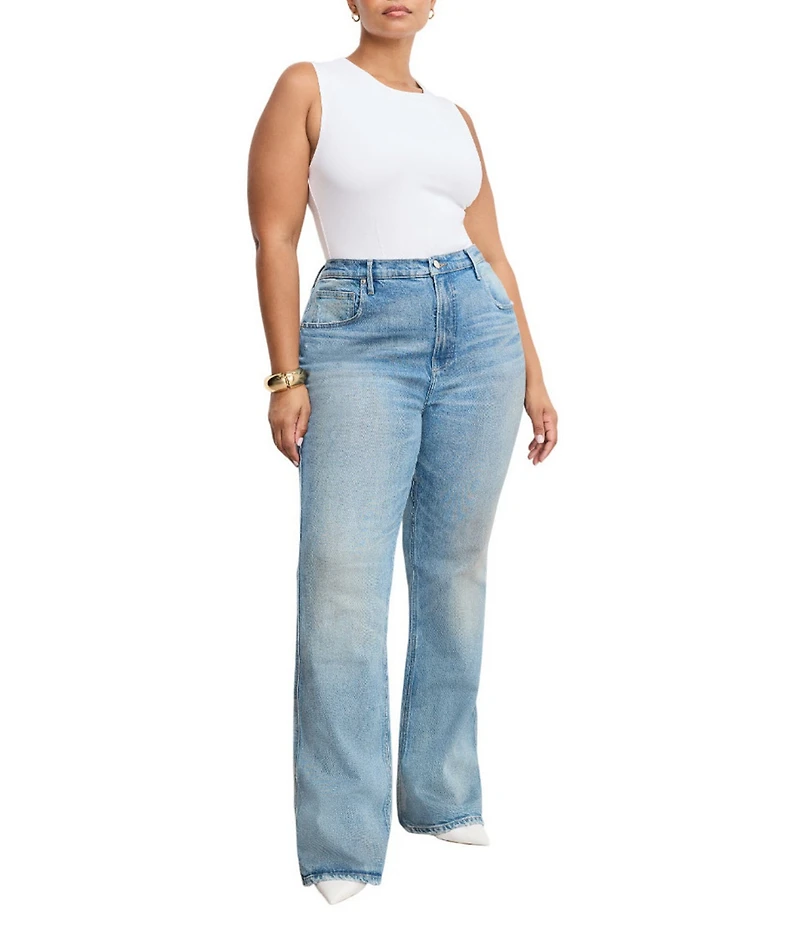 Good American Plus Size Good Cowboy High Rise Bootcut Denim Jeans