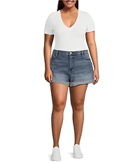 Good American Plus Size Good Girlfriend Mid Rise Shorts
