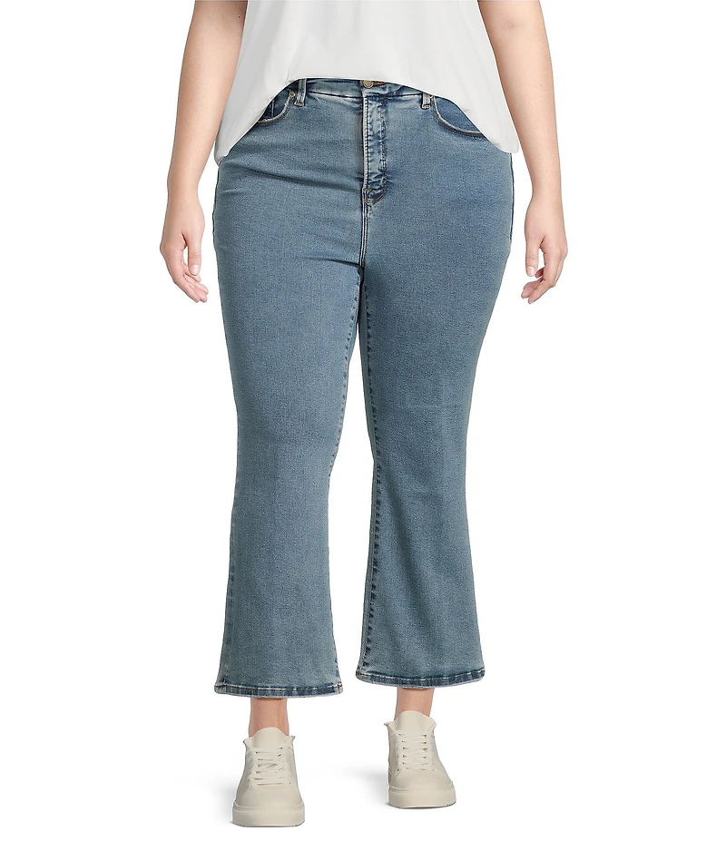 Good American Plus Size Good Legs Mid Rise Cropped Mini Boot Jeans