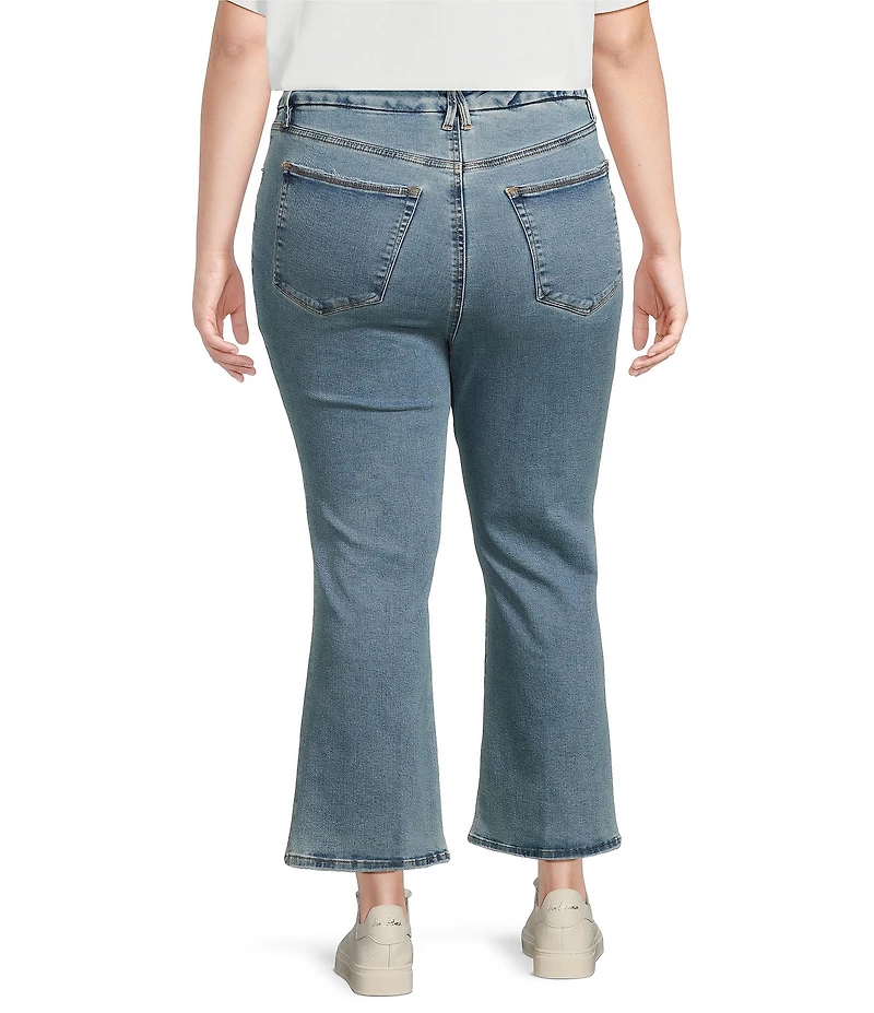 Good American Plus Size Good Legs Mid Rise Cropped Mini Boot Jeans