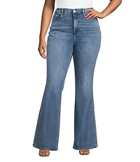 Good American Plus Size Good Legs Mid Rise Flare Jeans