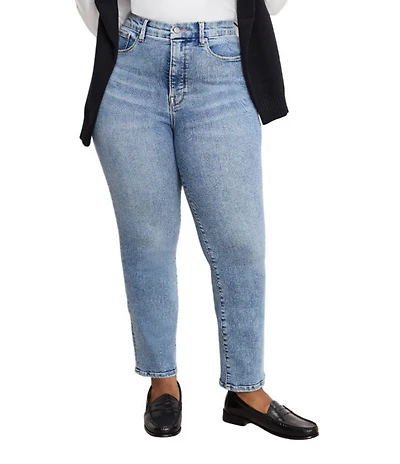 Good American Plus Size Good Legs Straight Mid Rise Denim Jeans