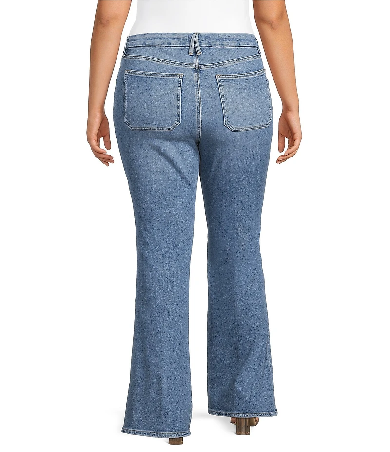 Good American Plus Size Good Legs Stretch Mid Rise Flare Leg Jeans