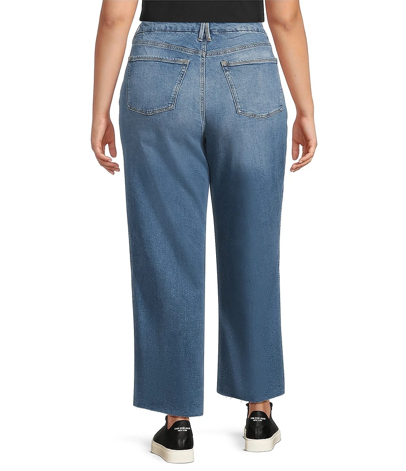 Good American Plus Size Good Skate Cropped High Rise Wide Leg Denim Jeans