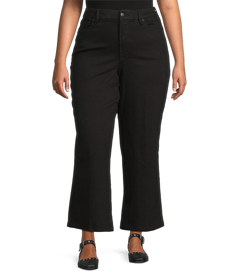 Good American Plus Size Good Waist Cropped High Rise Wide Leg Palazzo Jeans